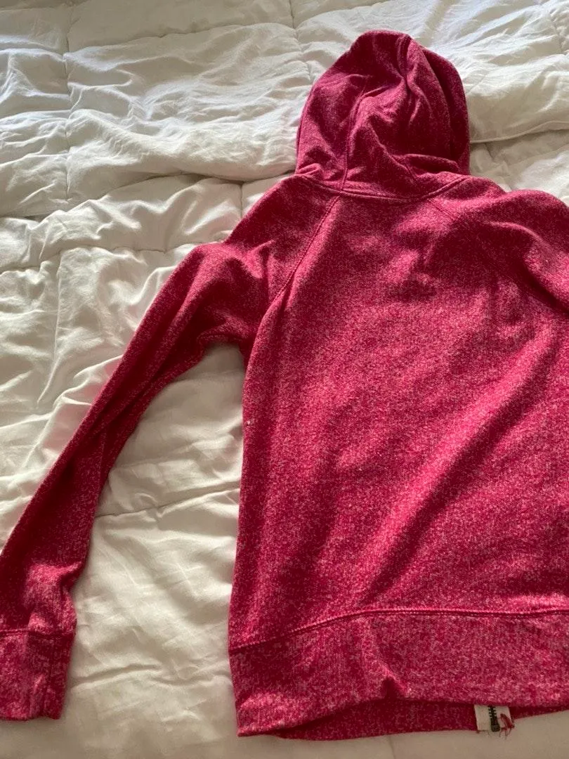 Borgota Women’s Pink Graphic Long Sleeve Fleece Hoodie Zip Up Jacket Size M - Image 6