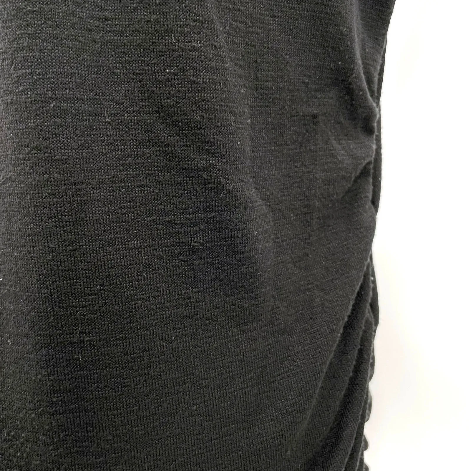 Black Knit Neutral Maternity Top Short Sleeve Gathered Stretch Market & Spruce L Size undefined - Image 6