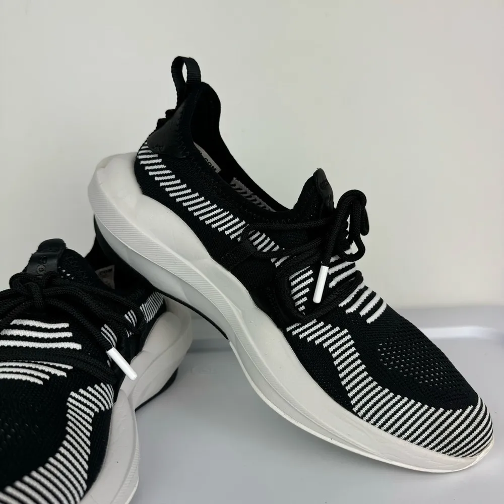 Sorel Explorer Sneakers Defy Low Sz 8.5 Black White Knit Upper Lace Up - Image 13