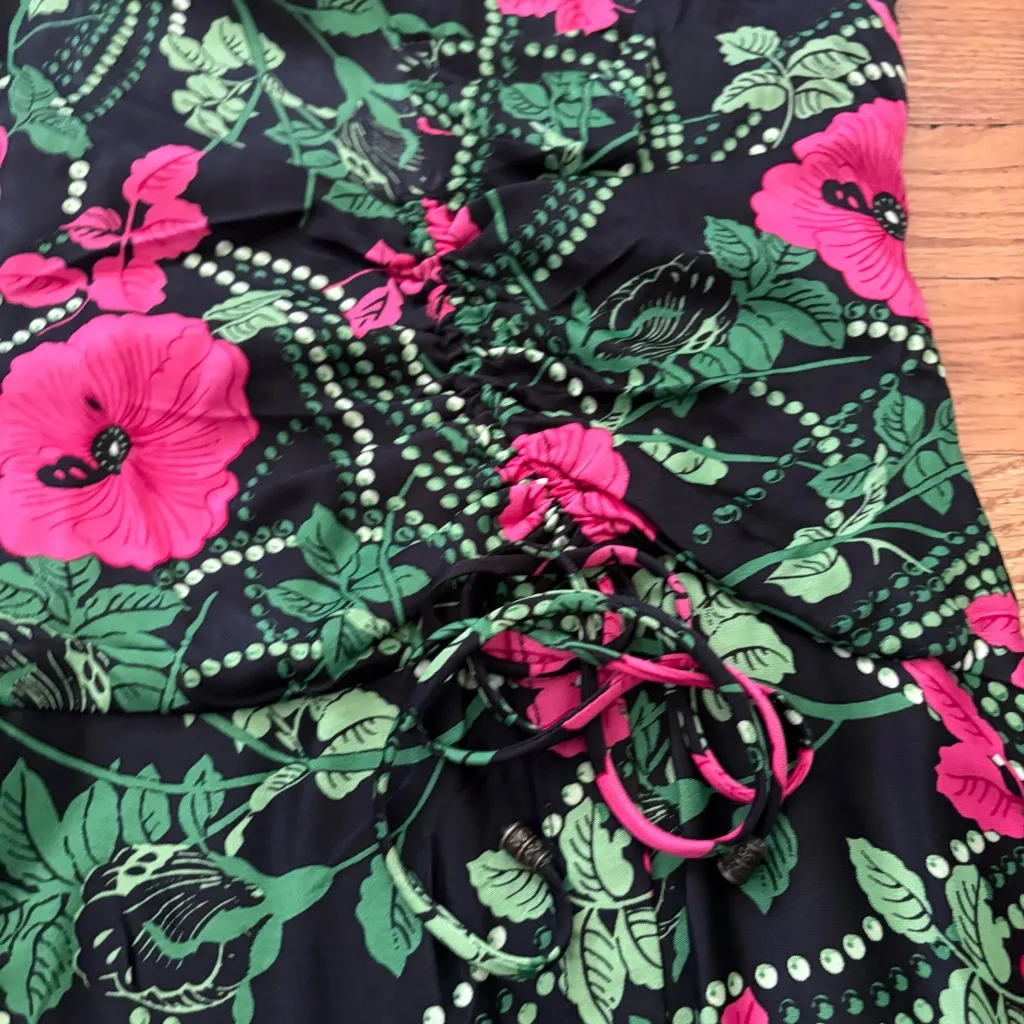 Anthropologie Maeve Black Floral Dress Size 0 - Image 8