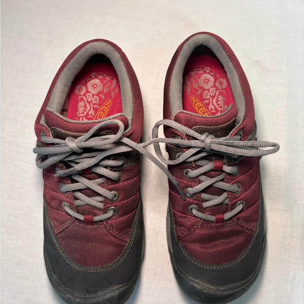 KEEN Dry Burgundy Lace Up Shoes Womens Waterproof Hiking Sneakers - Image 13