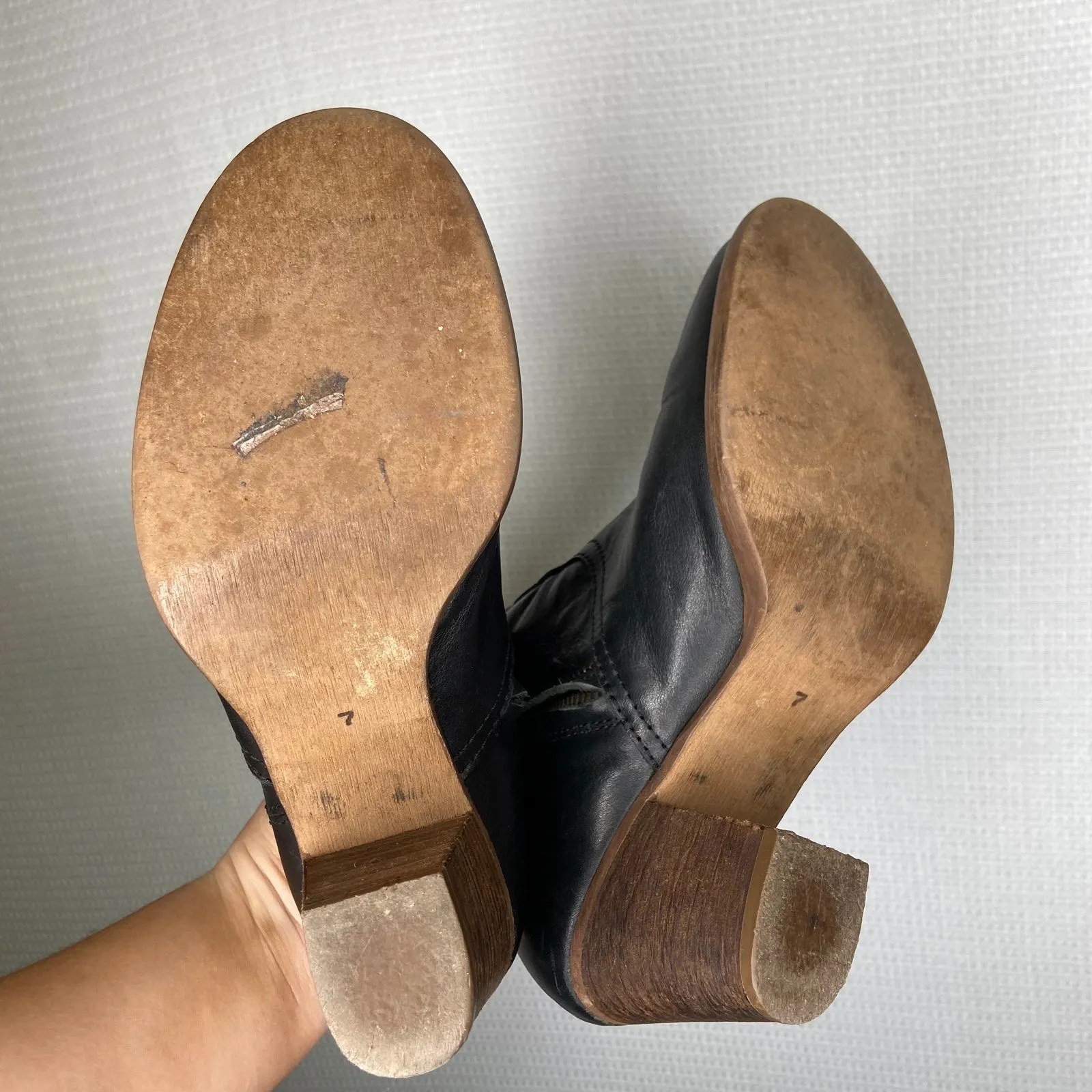 Madewell‎ 1937 Footwear | Black Leather Heeled Booties 7 - Image 4