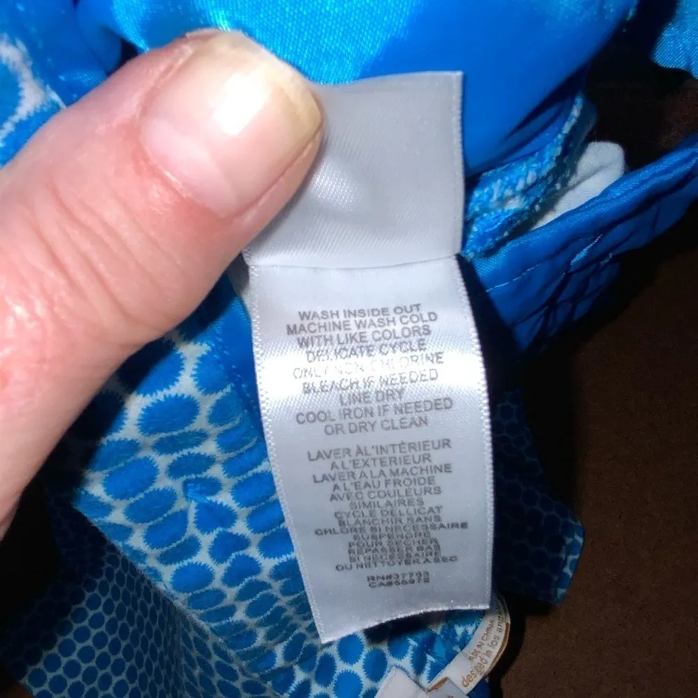 Laundry By Shelli Segal Turquoise & White Polka Dot Bermuda Shorts Size 8 - Image 8