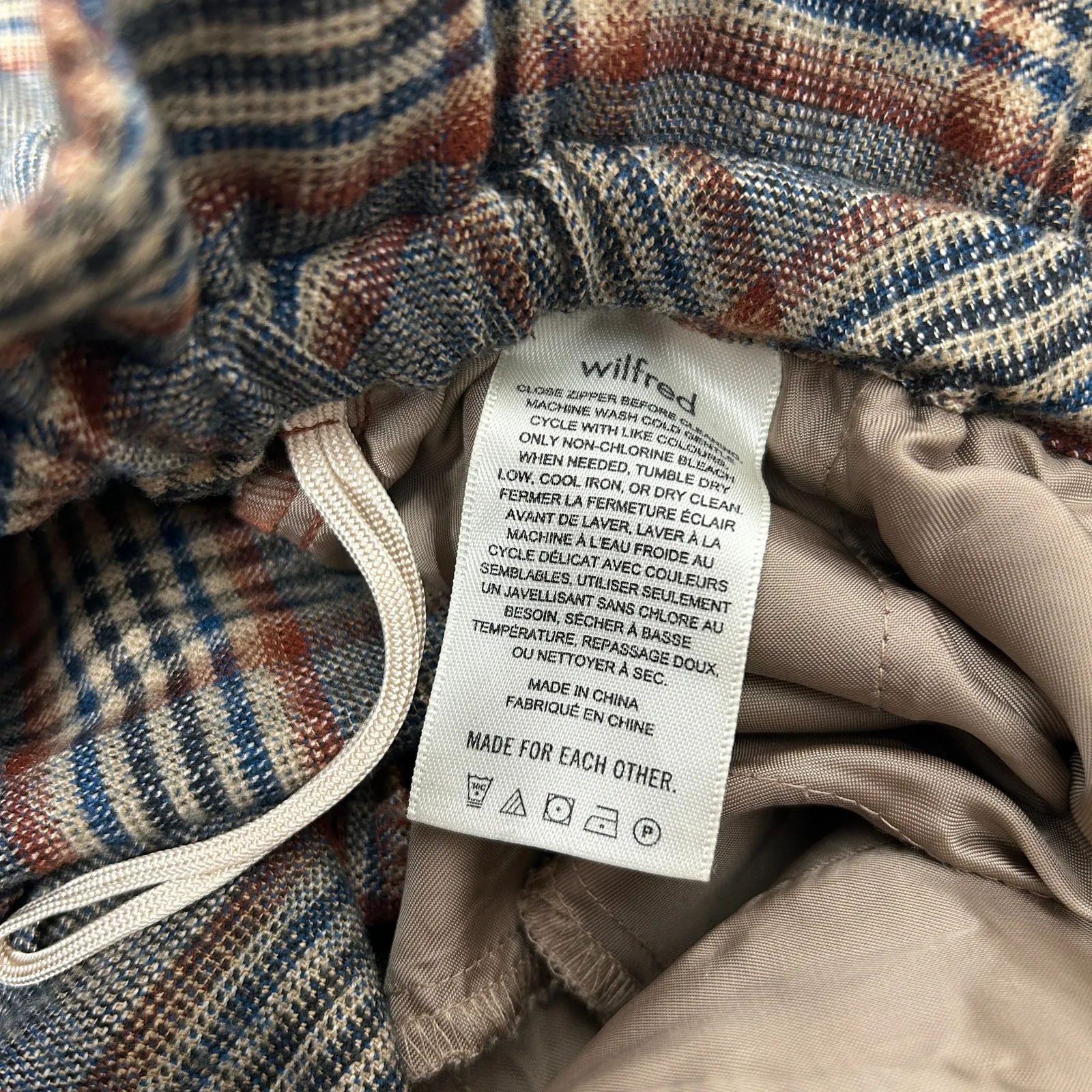 ARITZIA WILFRED Paperbag Plaid Pants Womens XS Academia Twee Eclectic Grandpa - Image 9