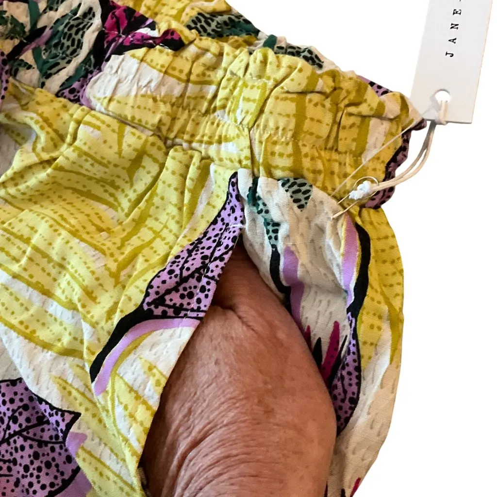 Jane + Delancey Womens Tropical Print Elastic Waist Wide Leg Pants Size L resort Purple Size L - Image 5