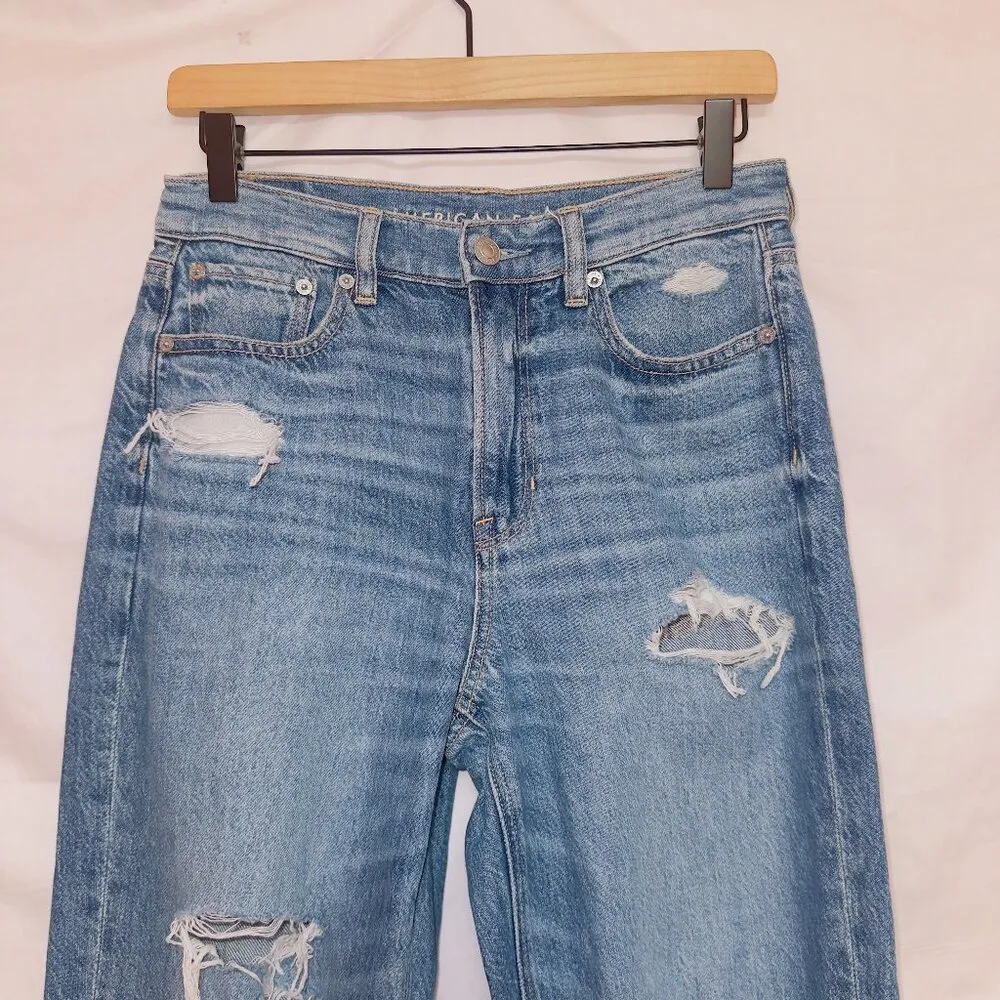 American Eagle Comfort Stretch Waistband Super High Rise Baggy Straight Leg Jean - Image 3
