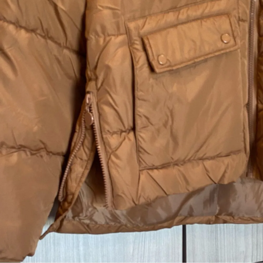 Sebby  Puffer Coat Jacket Brown Medium - Image 6