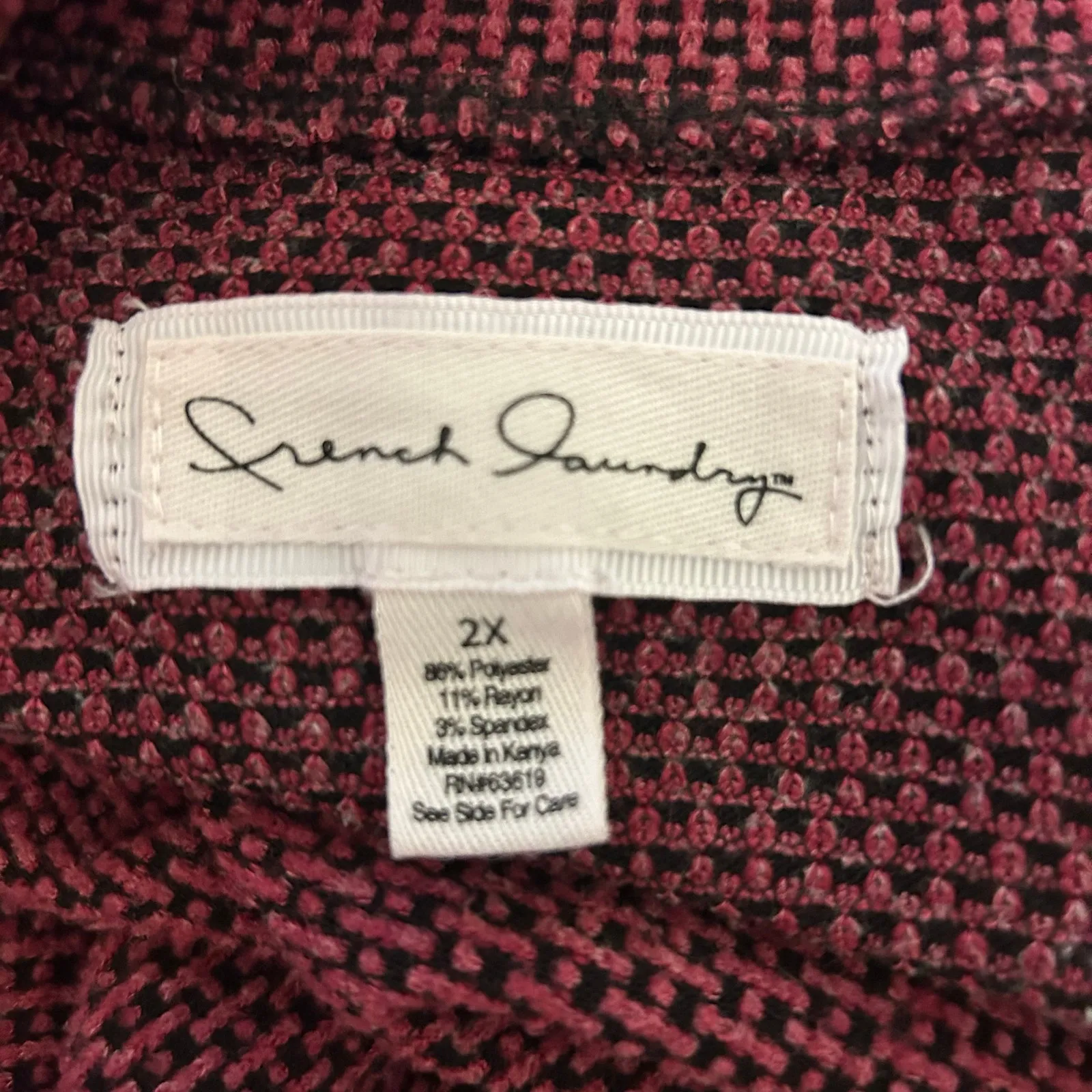 French Laundry Waffle Knit Top 2X Oversized Burgundy Coquette Boho Cottage Core - Image 8