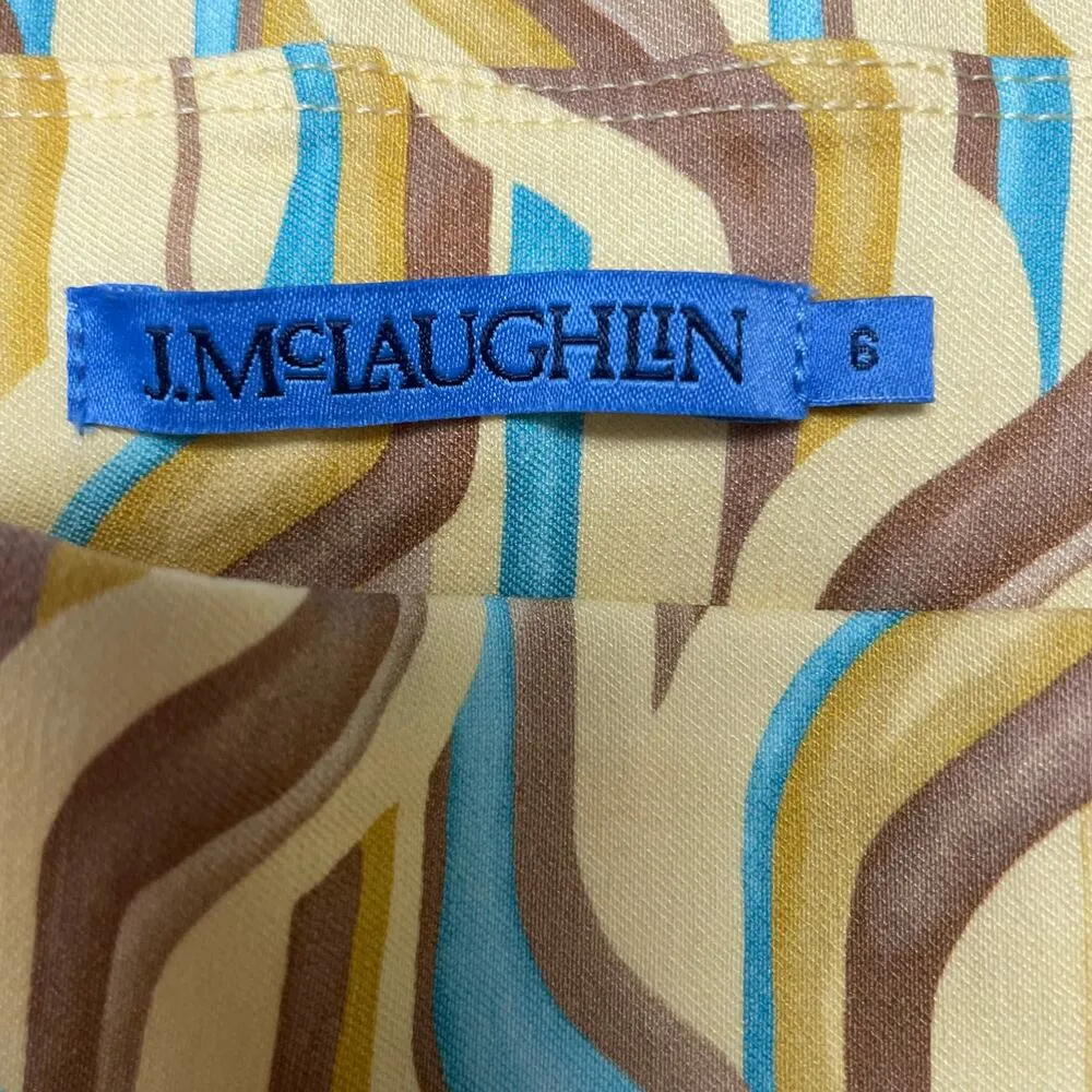 J. McLaughlin Womens Cropped Flat Front Printed Pants Size 6 Pull On Stretch - Image 3