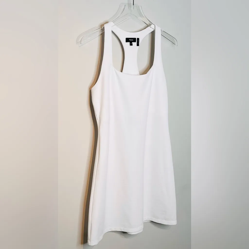 Theory White Ivory Mini Tennis Summer Pique Dress - Image 5