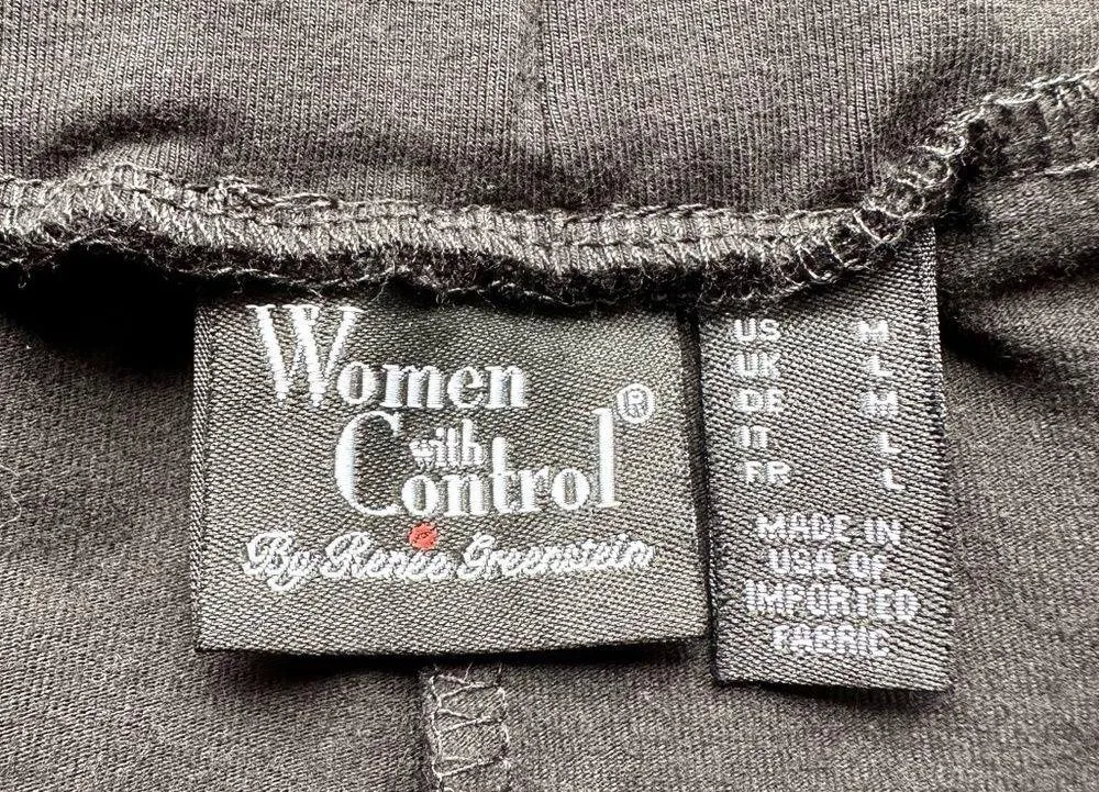 🔃Women With Control Black Straight Leg Knit Cropped Capri Pants Size M - Image 5