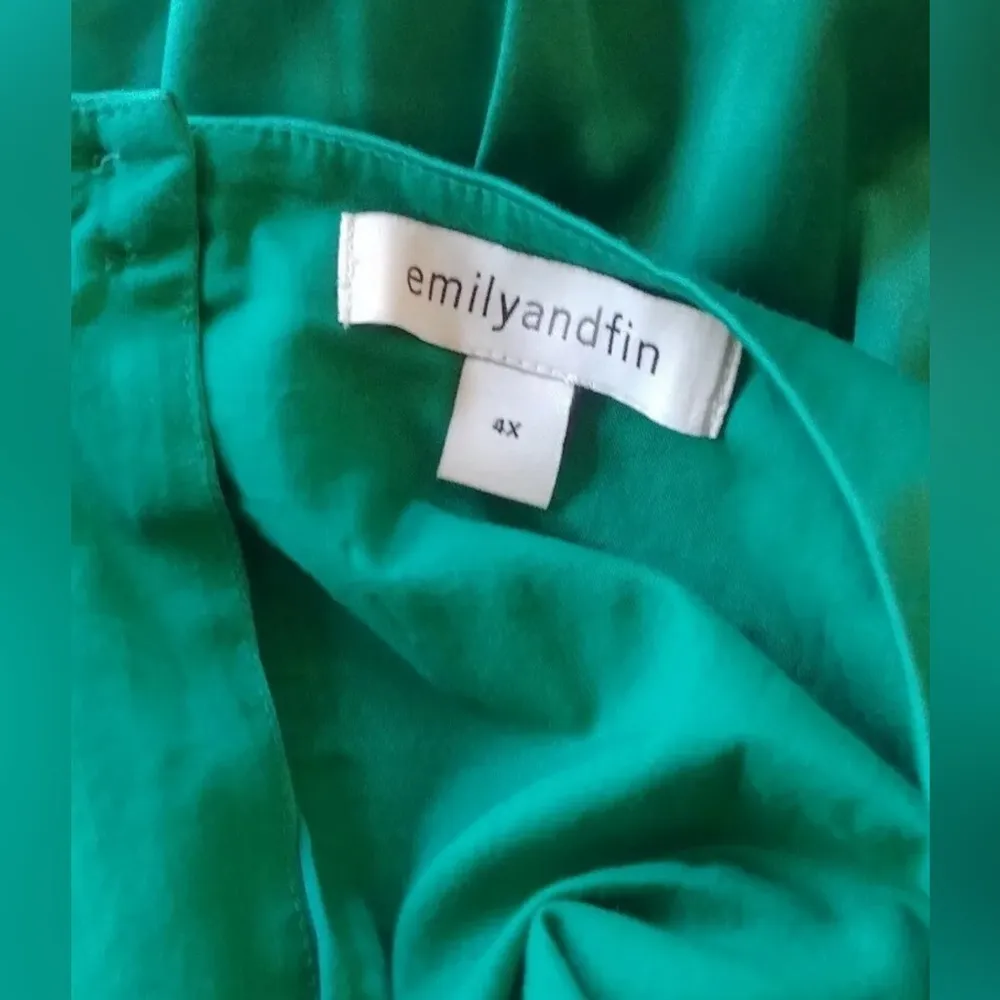 Emerald Green Satin Sleeveless Modcloth Dress Emily and Fin Size 4X - Image 6