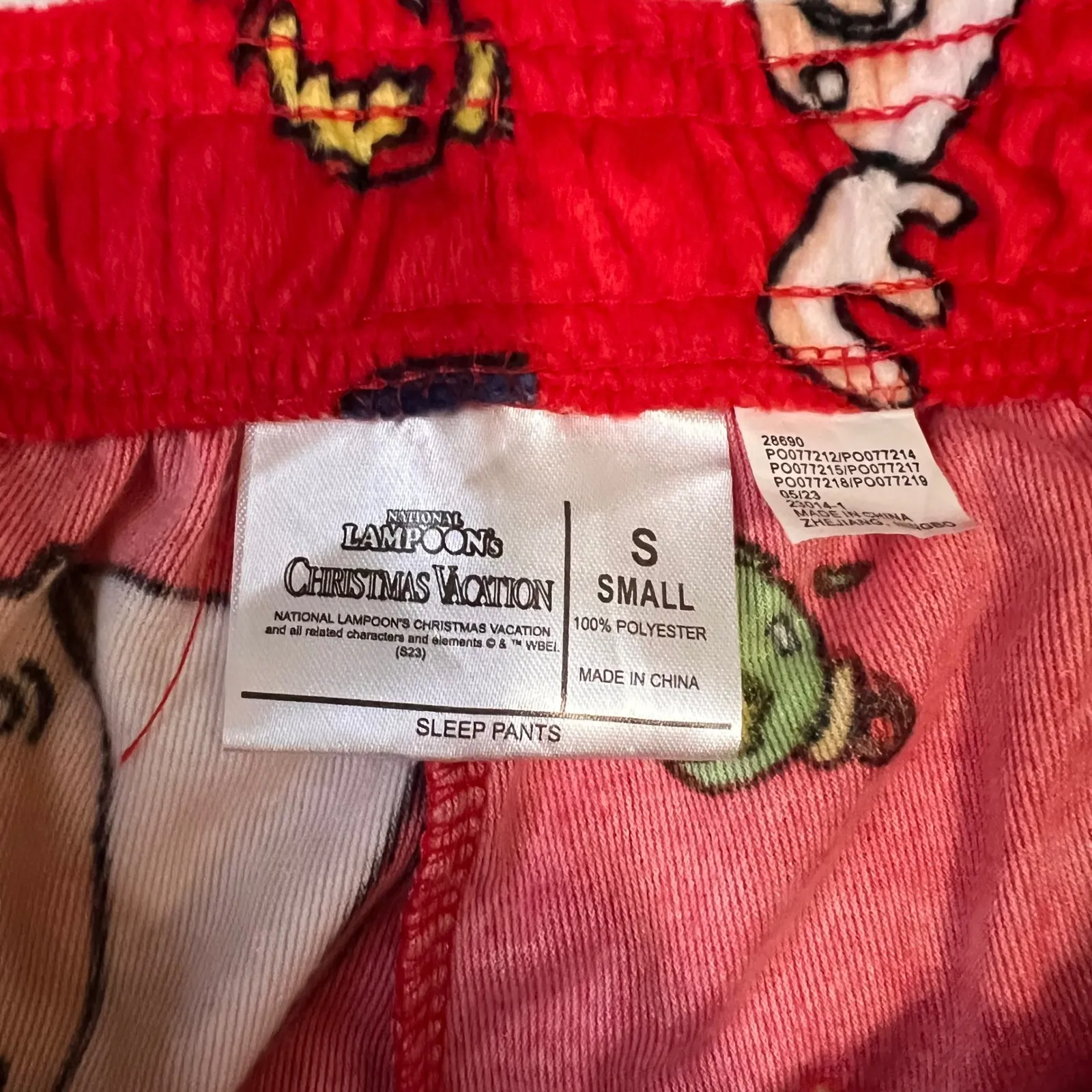 National Lampoons Christmas Vacation Mens Pajama Pants Red Graphic Sleepwear S - Image 4