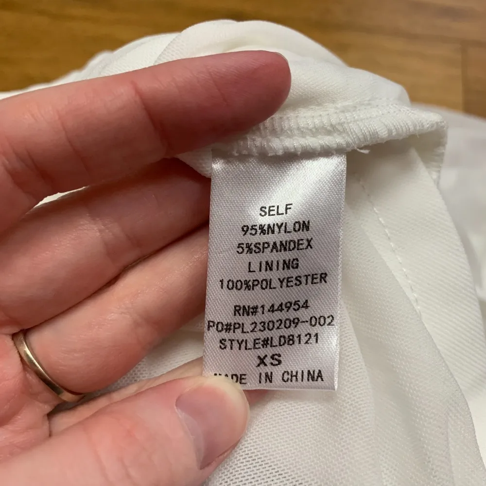 12th Tribe Alessandra White Mini Dress Women XS Ruch Bodycon Long Balloon Sleeve - Image 7