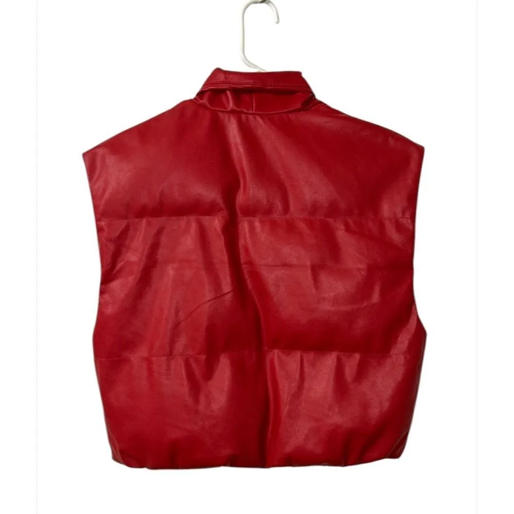 Elan Red Faux Leather Puffer
Vest(Size Small) - Image 4