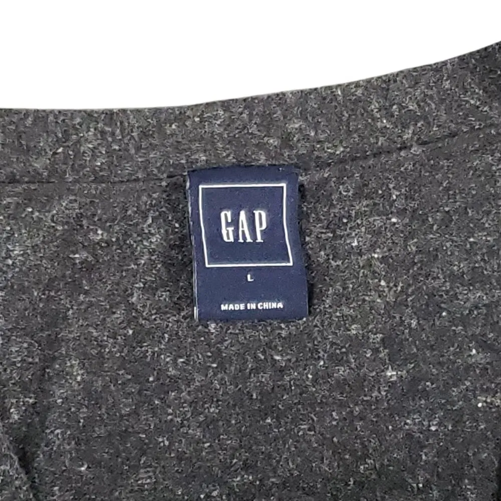 GAP Womens Heather Gray Long Sleeve V-Neck Button Down Cardigan Large - Image 5
