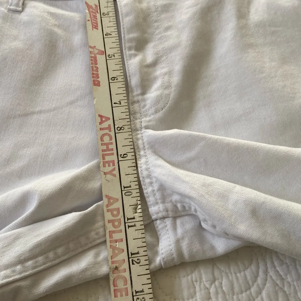 Scoop Wide Leg Denim Bermudas Streetwear, Minimalist, Resort, Old Money, Coastal White Size 10 - Image 13