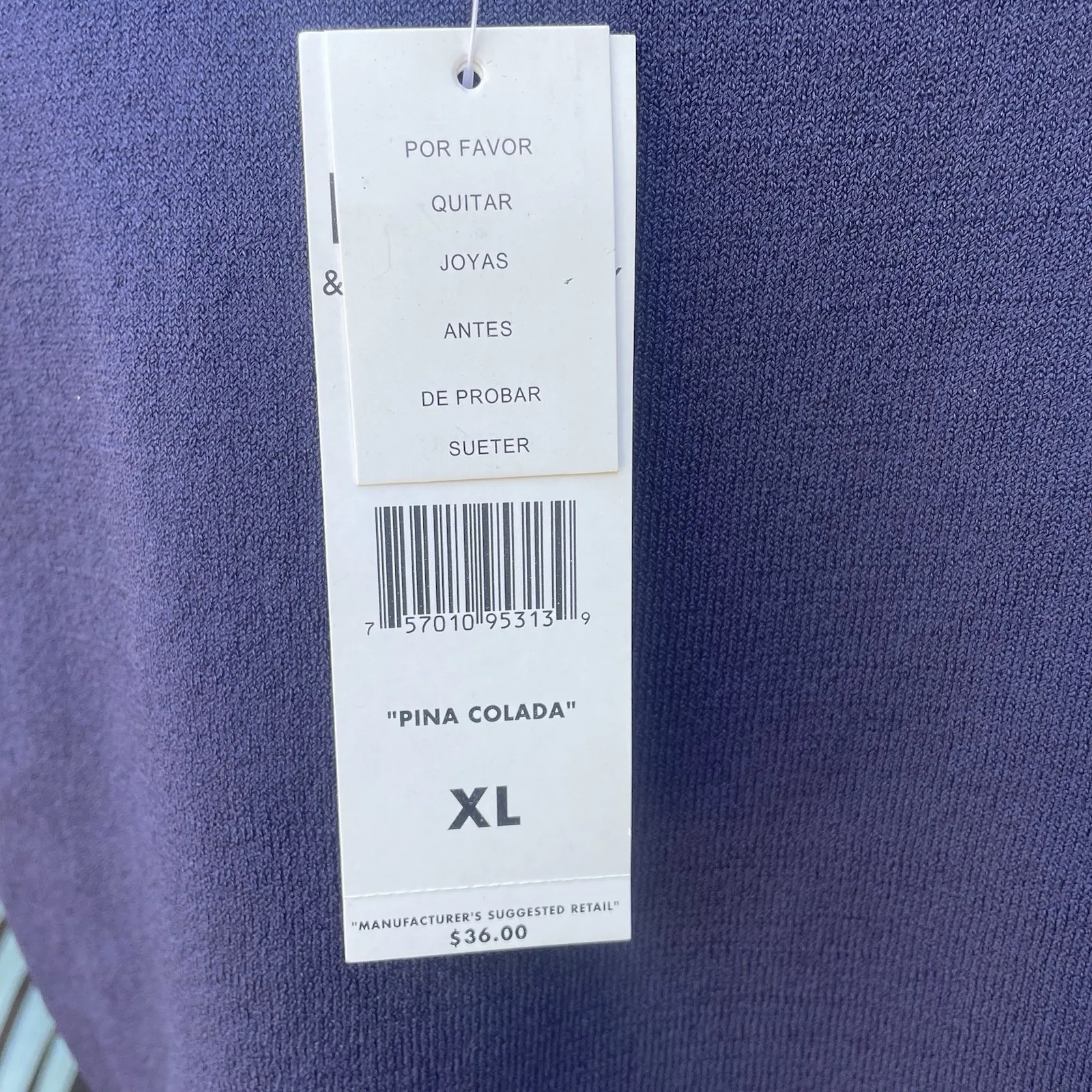 Nine & Company Women's Navy V-Neck Sleeveless Knit‎ Pullover Top XL NWT Classic - Image 5