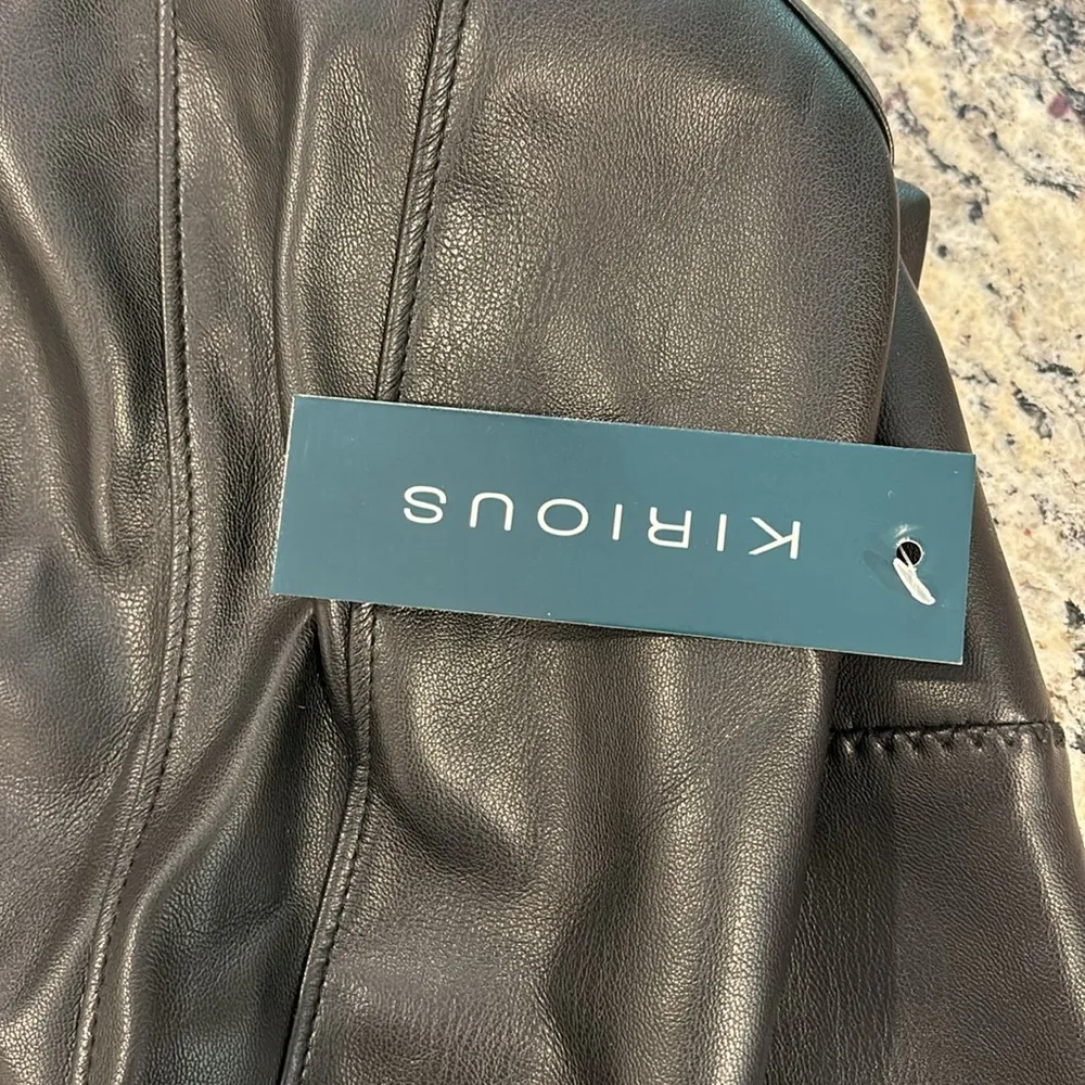 Rachel Zoe black faux leather crop top and faux leather leggings set - Image 10