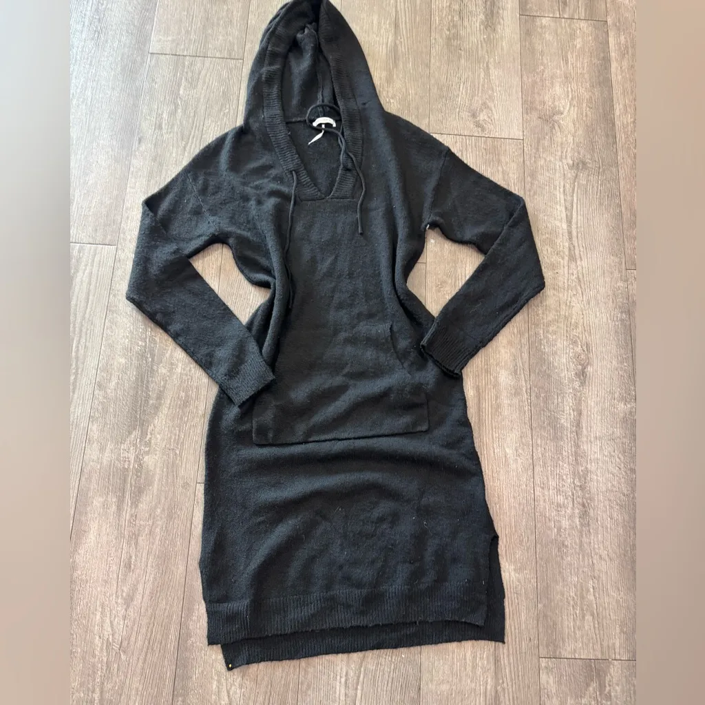 Chic Black Long Sleeve Hoodie Dress - Image 9