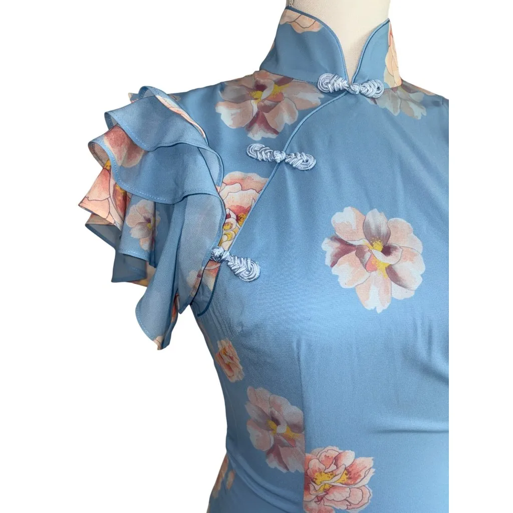 SAU LEE Sylvie Dress in Blue Multi 2 New Womens Floral Gown Long Maxi - Image 6