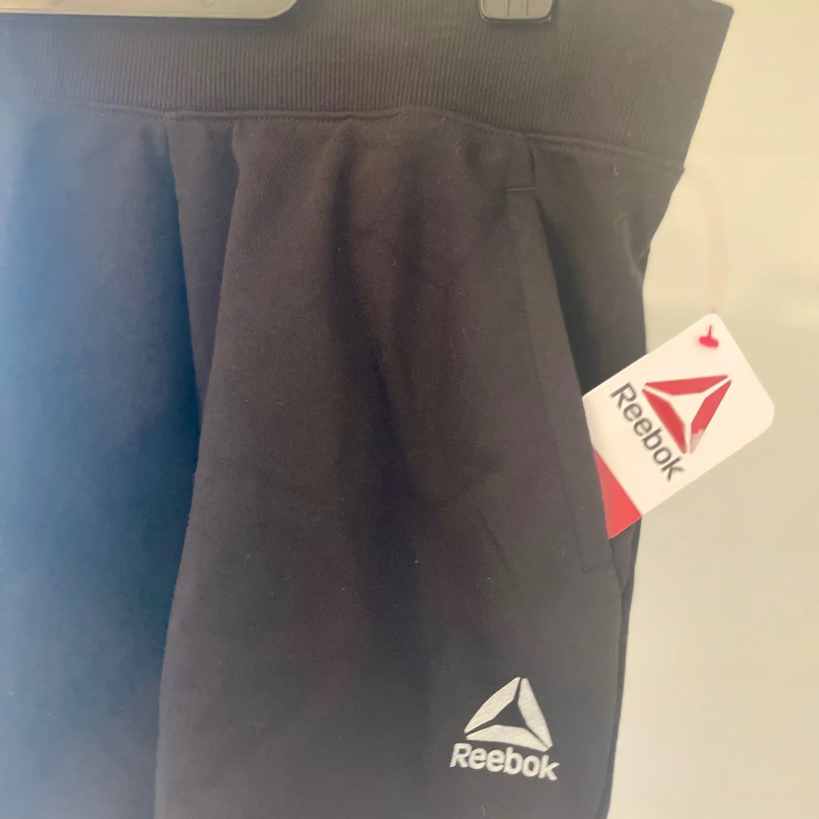 Reebok Women Black Athleisure Shorts With Pockets Logo Size L - Image 2
