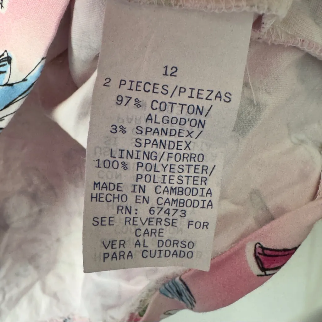 Vintage 90s–2000s Danny & Nicole Pink Patterned Halter Dress Girly Makeup Print Size 12 - Image 11