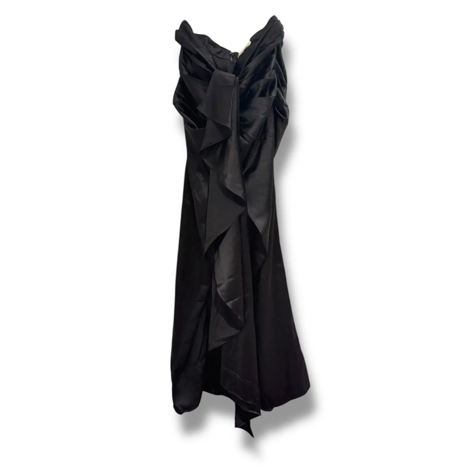 House of CB NEW Small Black Arla Draped StretchSilk‎ Maxi Ruffle Skirt Luxury - Image 10