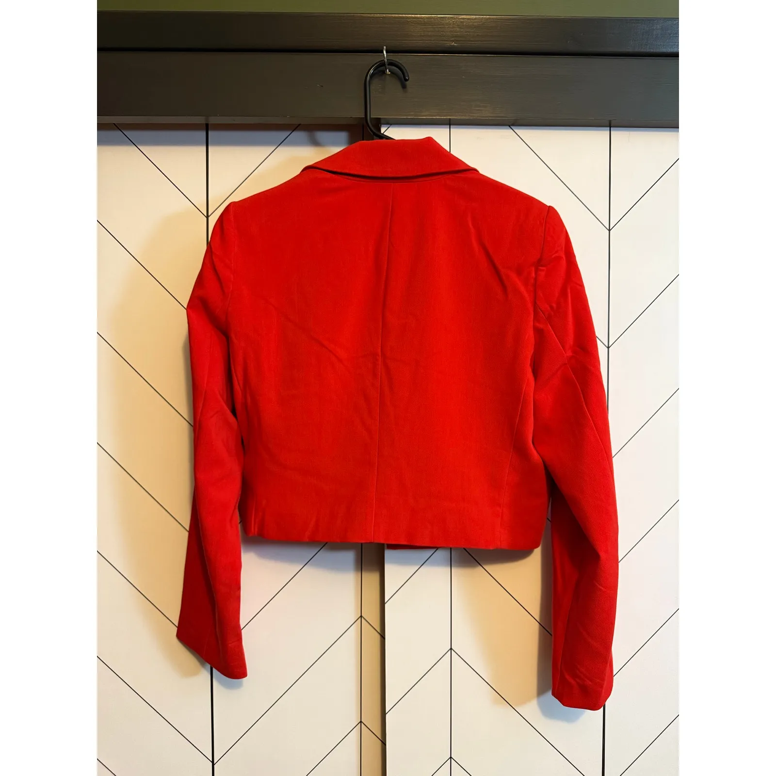 A New Day Women Medium Red Long Sleeve Cropped Blazer Corporatecore Office Siren - Image 2