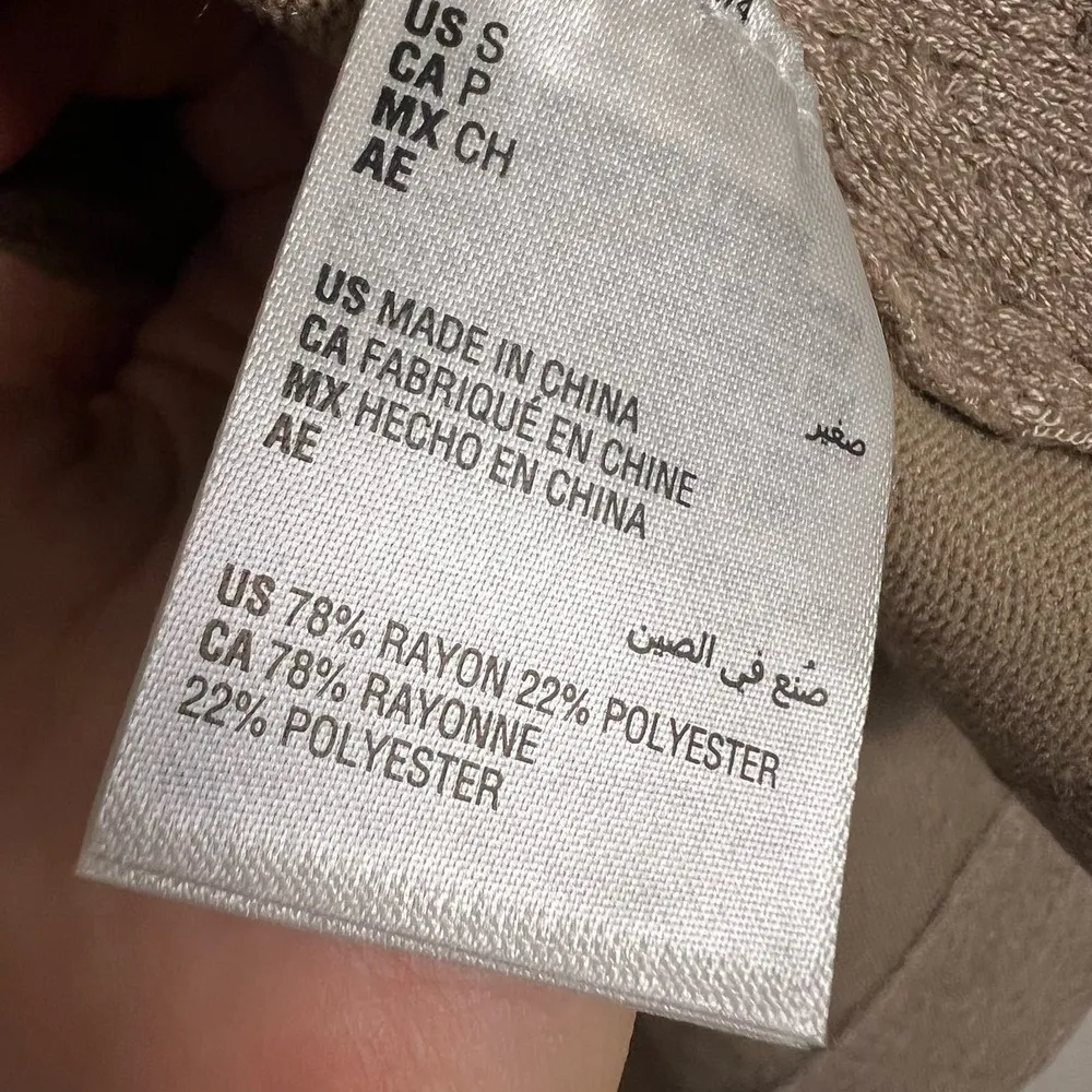 Karen Scott Taupe Beige Chevron Knit Cardigan Sweater Size Small - Image 8