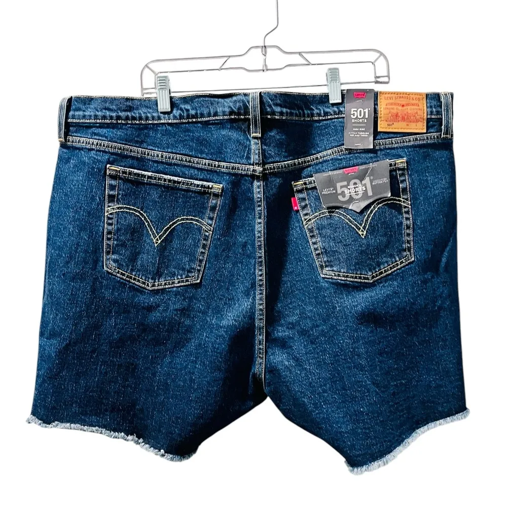 Levi Strauss 501 NWT High Rise Denim Jean Shorts Size 22W Blue Cut Off Casual - Image 4