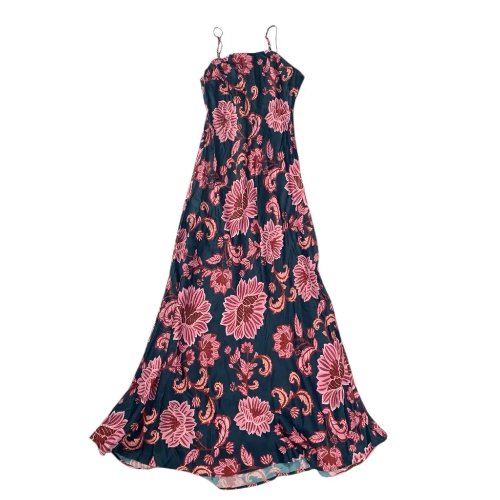 Farm Rio size medium new Blue flower delicacy Paisley slip dress floral pink - Image 2