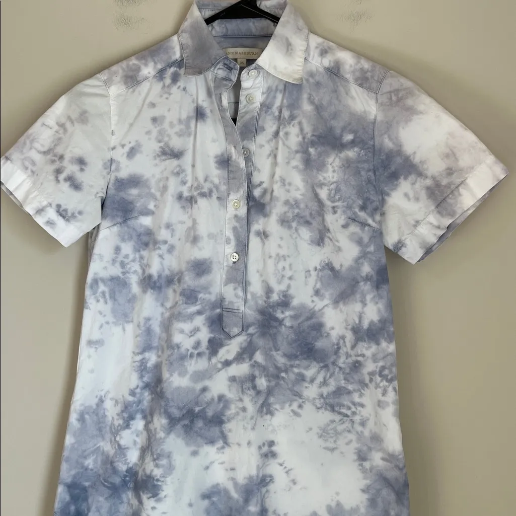 Ann Mashburn Tunic Dress Pockets Women's Size XS Shirtdress Poplin - Image 2