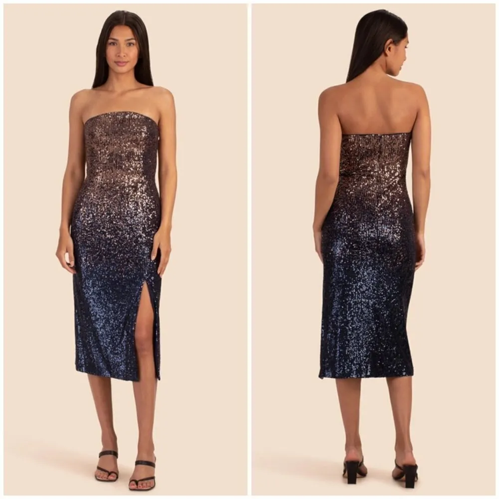 💕TRINA TURK💕 Stella Dress ~ Supernova Sequin Moonstone/Midnight Ombre 8 NWT - Image 2