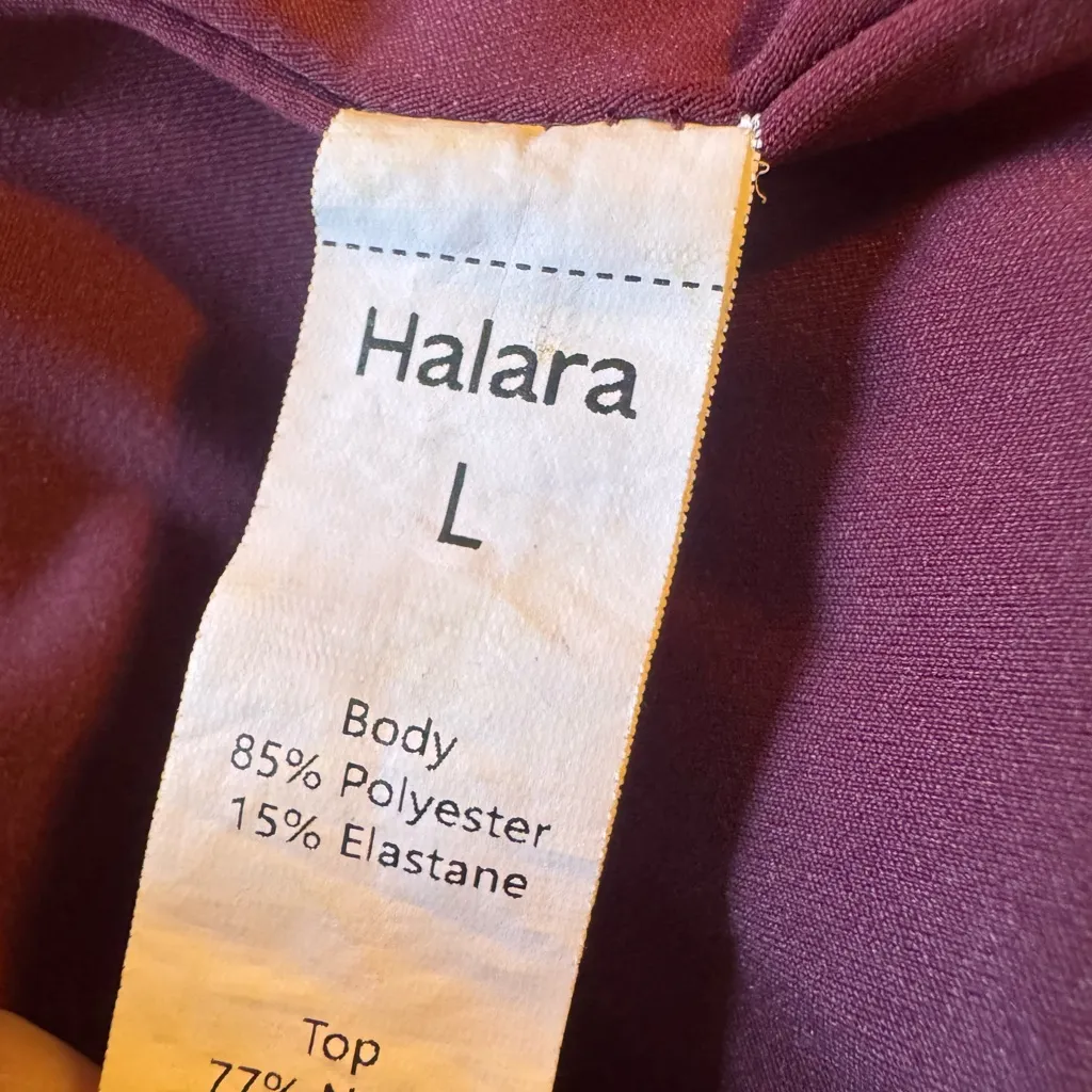 Halara Backless Wide Leg Quick Dry Jumpsuit Size Large Burgundy Amaranth - Image 3