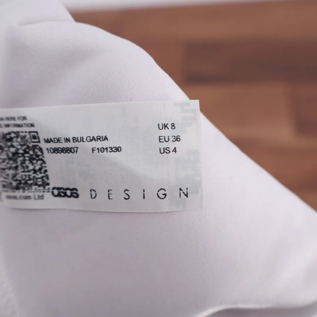 ASOS DESIGN White High Waisted Bikini Bottoms Size 4 - Image 2