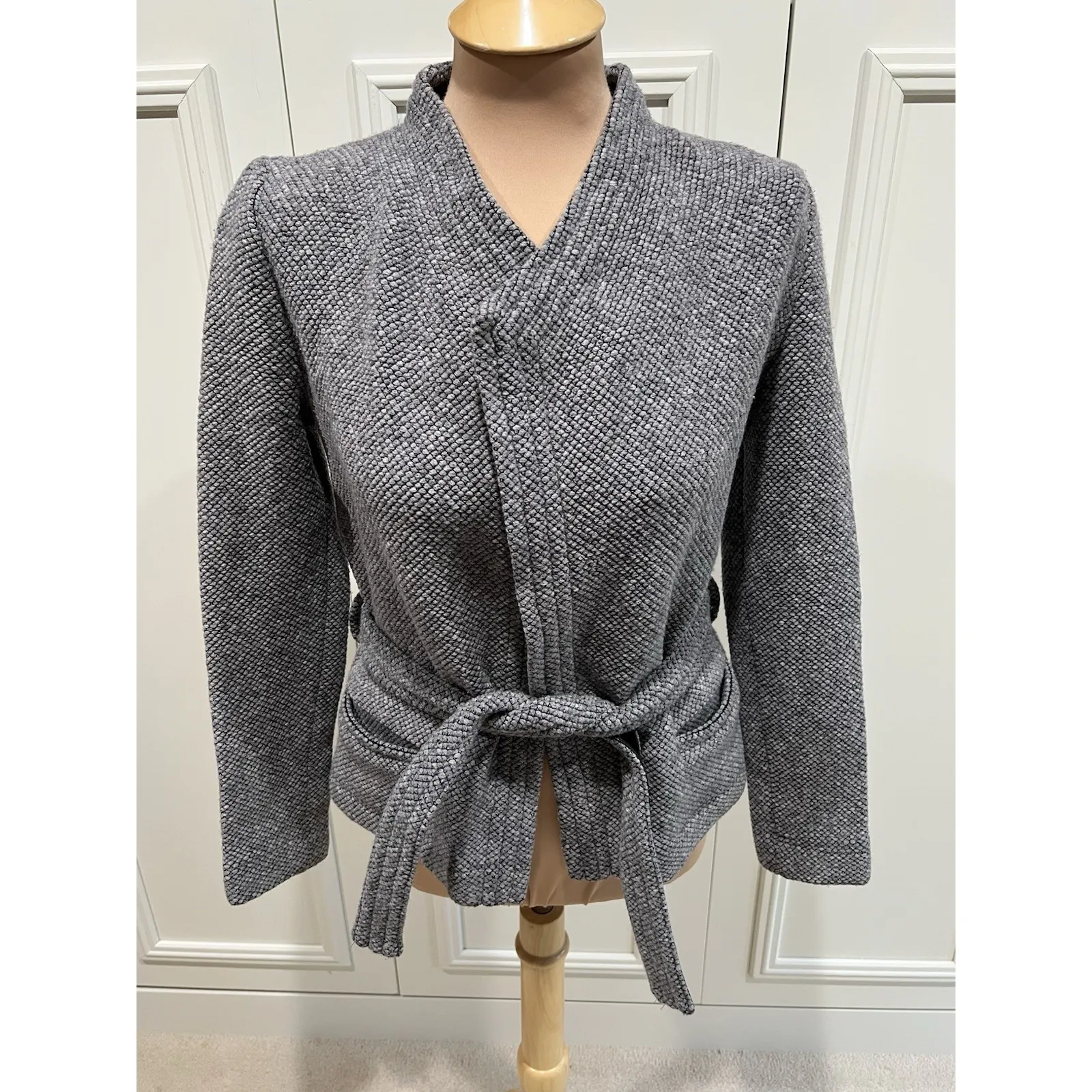 IRO  Awa Wool Blend Jacket Size 38 Belted Designer Classic Paris Quiet Luxury - Image 2