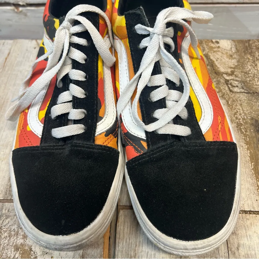 Vans Old Skool Pop Camo Black Spicy Orange Skate Sneaker Shoes W-7 M-5.5 - Image 6