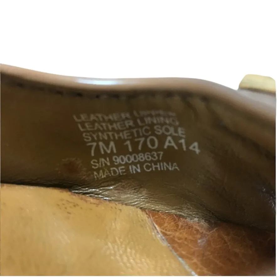 TORY BURCH Carnell Peep Toe Pebble Leather Wedge Pumps Sz 7M Brown Elegant Party - Image 11