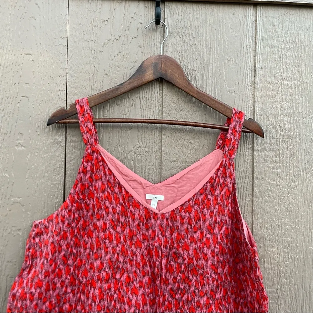 Joie Womens Dress Bondi Tea Rose Cotton Tiered MIDI V Neck A Line Large - Image 5