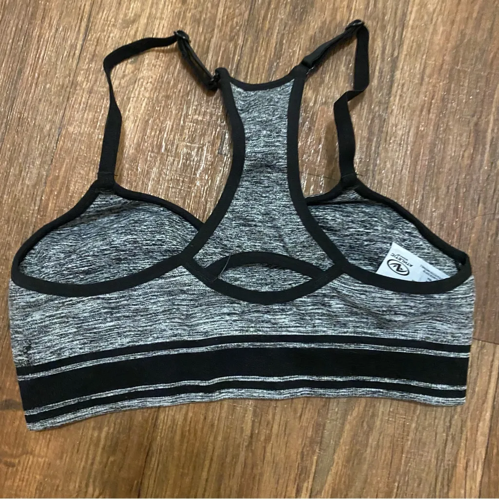 Athletic Works Womens Sports Bra Size 34 Gray & Black Racerback S Small Workout - Image 3