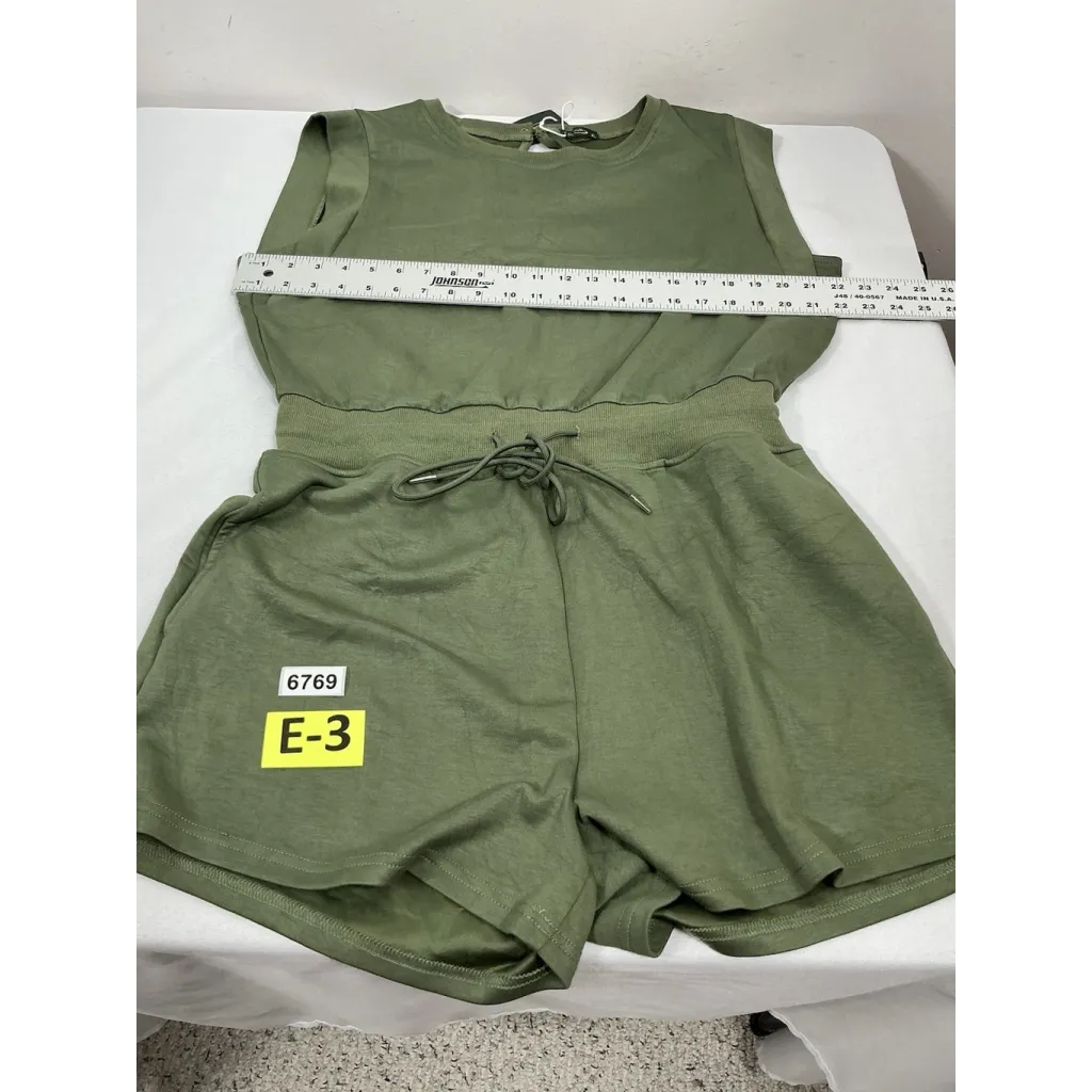 Womans NWT Ofeefan Sleevless Pullon Romper XL Olive Green - Image 5