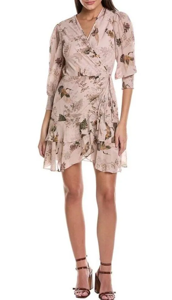 All Saint ARI Peggy Dress in Lightweight Floral print tiered ruffle dress, A32 - Image 2