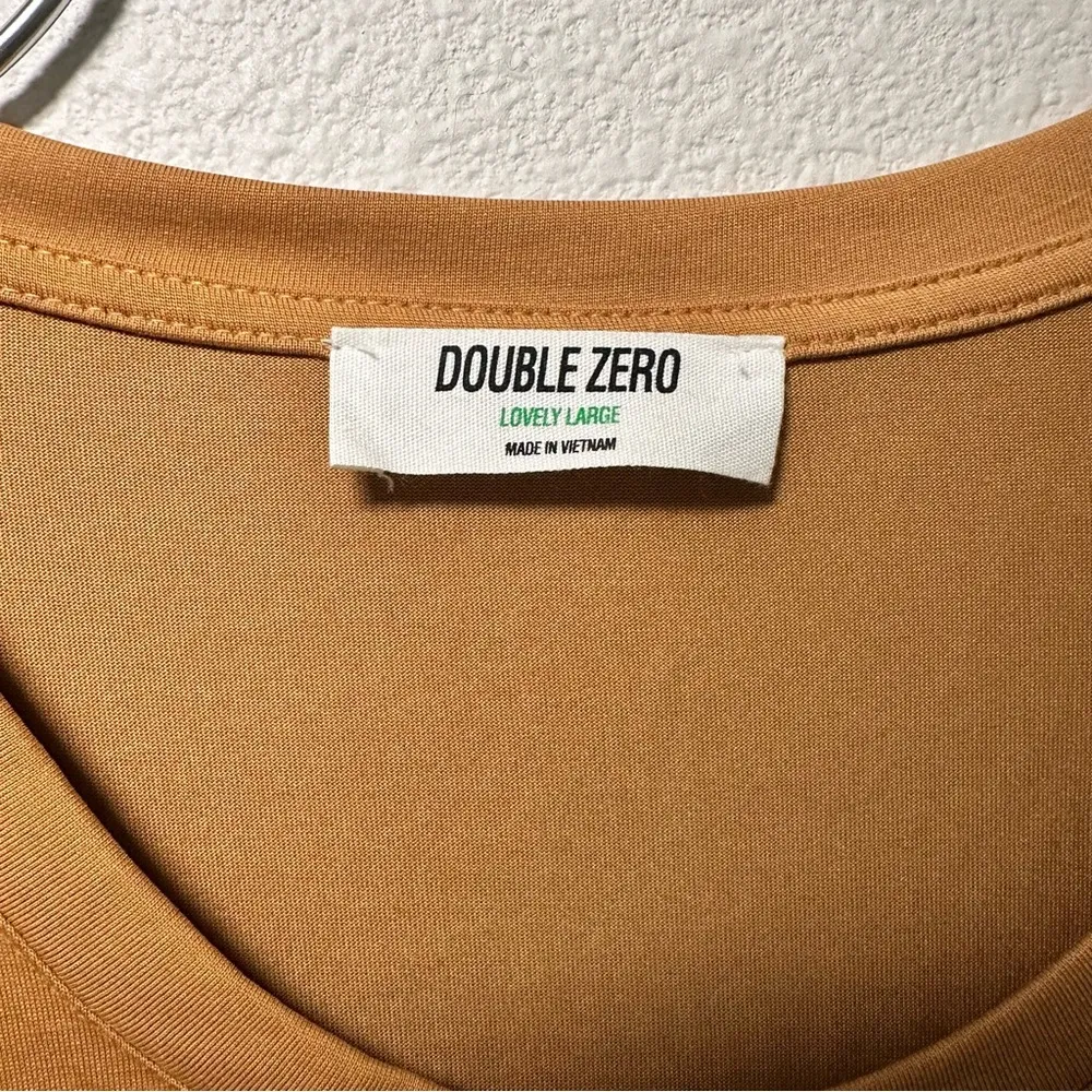 Double Zero Yellow Orange Midi Dress with Slit Dolman Sleeves - Image 3