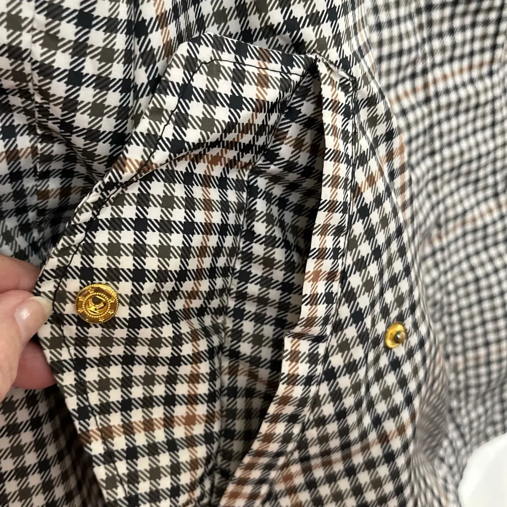 Catherine Malandrino Black Brown and White Checkered Utility Jacket Windbreaker - Image 6