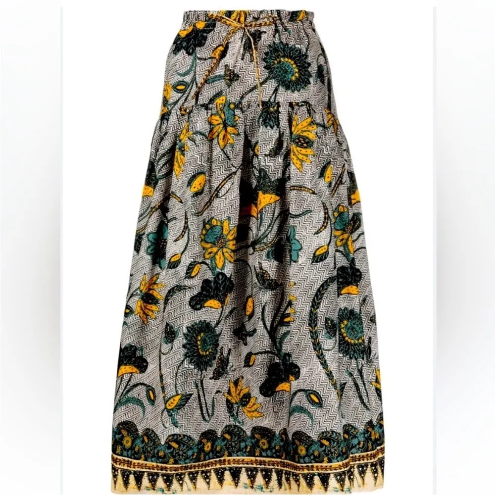 Ulla Johnson Ianna Skirt Size 10 Boho Midi Length Printed Skirt Portofino Floral - Image 5