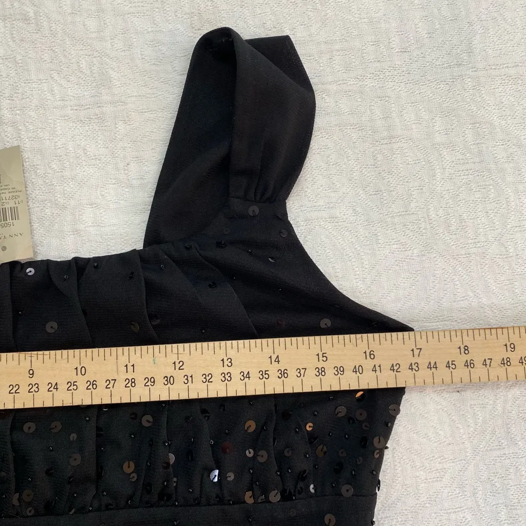 Ann Taylor Women Size  M Black Sequin Sleeveless Lined Dressy Blouse Top NWT - Image 6