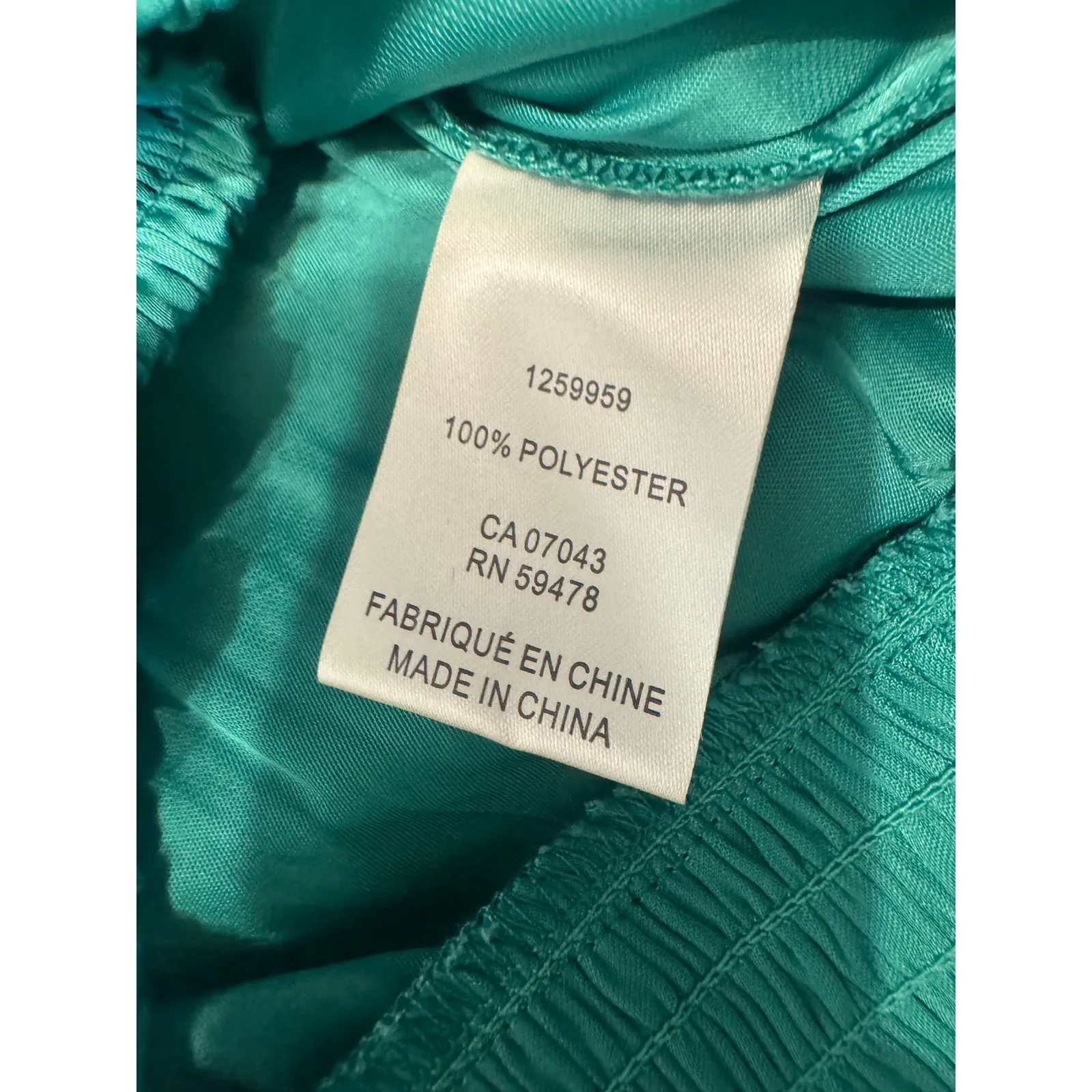 RACHEL Rachel Roy Emerald Green Ruched Elastic Waist V Neck Long Sleeve Blouse M - Image 4