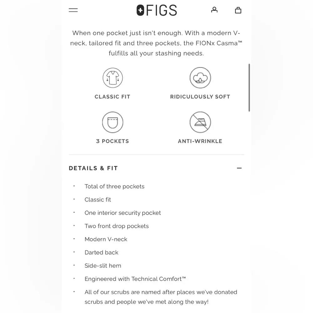 Casma Three-Pocket Scrub Top™ Navy Size XL - Image 12