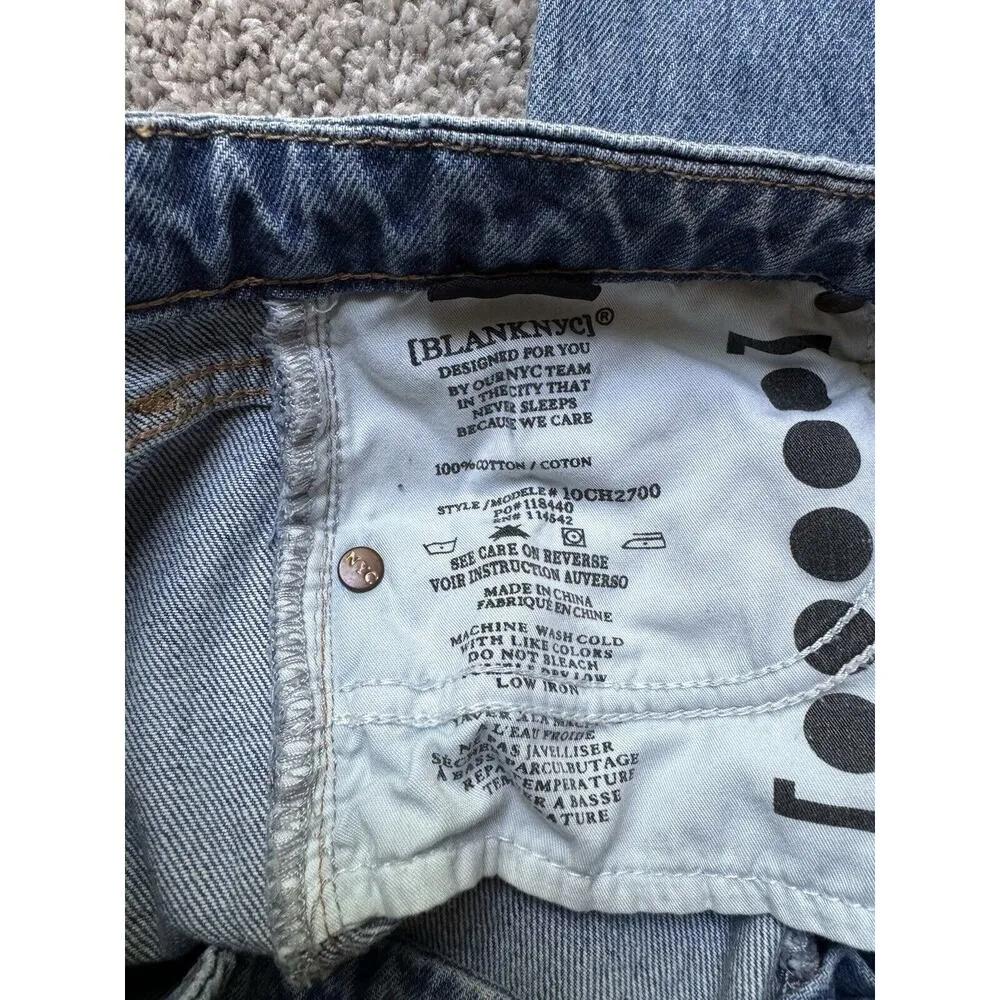 Blank NYC In Over It Ribcage High Rise Distressed Ripped Cropped Jeans Size 27 - Image 11